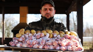 КУРИЦА ПО-ДАЧНОМУ В КАЗАНЕ НА КОСТРЕ