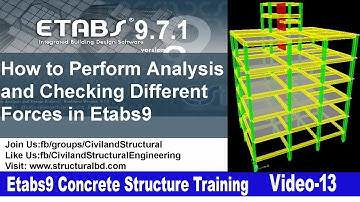 How to Perform Analysis and Checking Different Forces in Etabs9 V#13