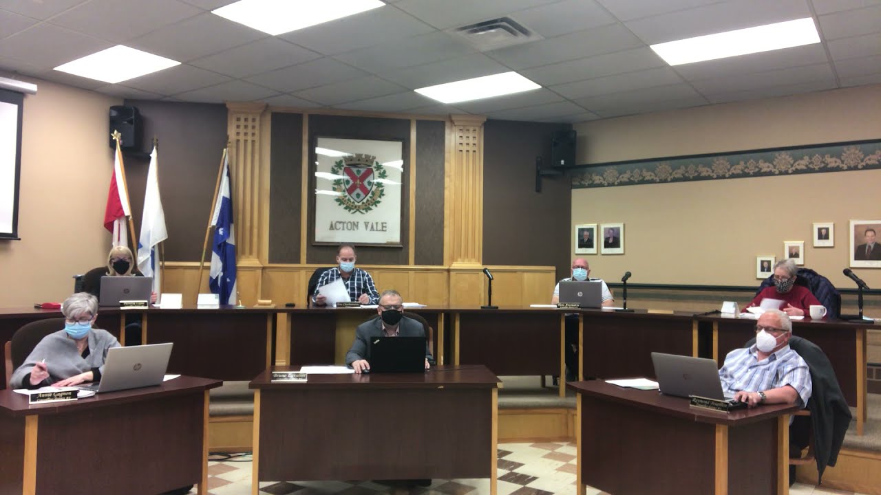 Séance ordinaire du 3 mai 2021 du conseil municipal de la Ville d'Acton