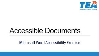 Word Accessibility Exercise