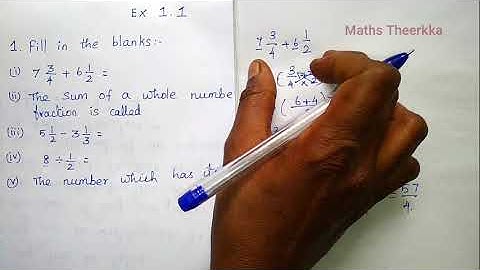 6th standard maths term 3 | Chapter 1 Fractions | Exercise 1.1