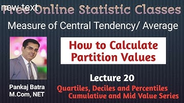 Lecture 20 : Measure of Central  Tendency | Statistics |  Pankaj Batra Sir Classes