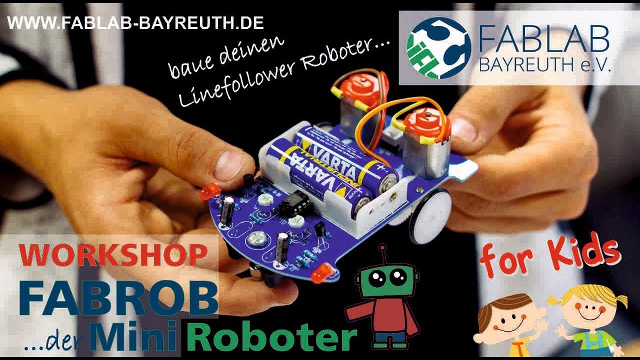 FabRob Mini Project - Initial Robot Workshop - FabLab Bayreuth - YouTube