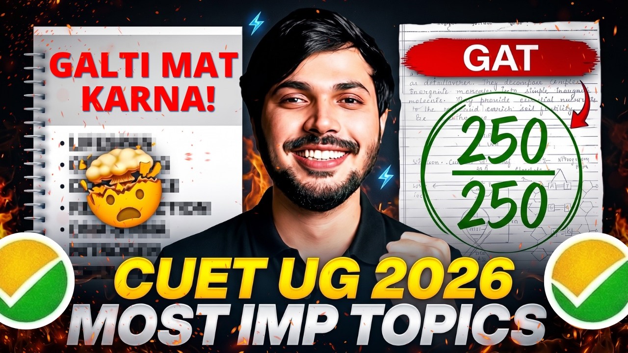 CUET 2026 GAT Most Important Topics😱 [100% CONFIRMED]⚠️ Score 250/250 ...