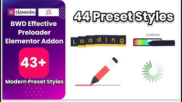 BWD Effective Preloader Elementor addon tutorial