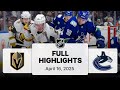 NHL Highlights Golden Knights Vs Canucks April 16 2025 NHL Highlights Golden Knights Vs Canucks April 16 2025