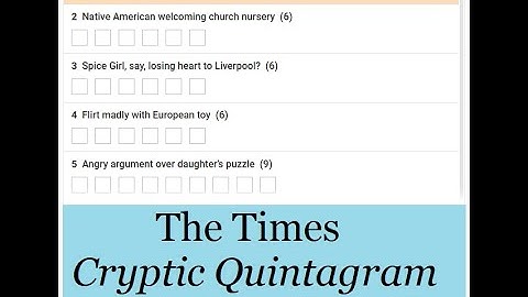 The Times Cryptic Quintagram 2423