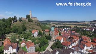 Felsberg von oben   Eine Reise über die 3 Burgen Stadt