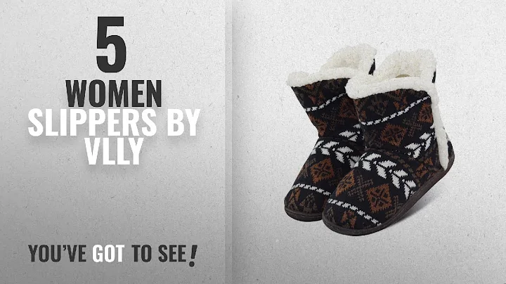 Top 5 Vlly Women Slippers [2018]: VLLY Women's Warm Plush Soft Indoor Slipper Slip on Booties US