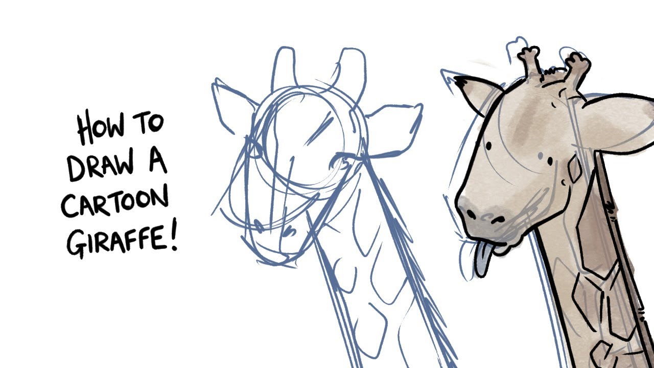 Learning How To Draw A Cartoon Giraffe - YouTube