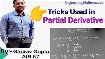 6.) Concept Of  PARTIAL DERIVATIVES |TRICKS |GATE previous year| ENGINEERING MATHEMATICS|CAREER EASY