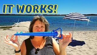 STOP your beach umbrella blowing away in the wind | Beach Umbrella Anchor REVIEW