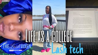 life as a college lash tech | + morning routine | ft. veyelash inc.