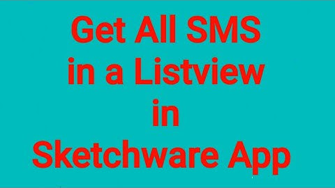How to get All SMS list in a listview in sketchware app Tutorial @sketchwareappmaker8819
