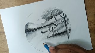 easy nature scenery drawing step by step @babasart
