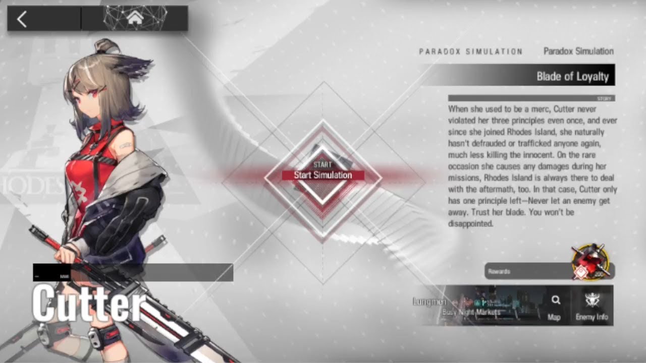 [Arknights] Paradox Simulation Blade of Loyalty. (Cutter) YouTube