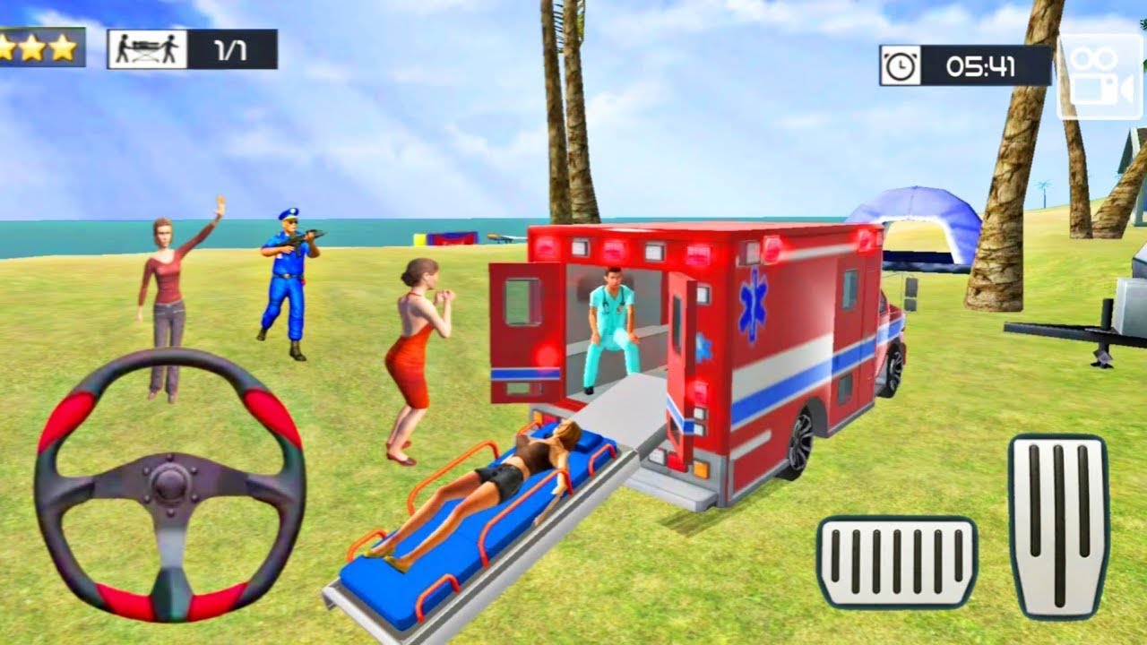 Coast Guard Beach Ambulance Simulator - Emergency Rescue Driver Game - Android Gameplay