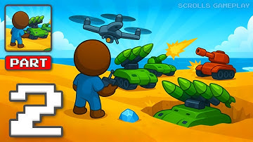 Artillery Defense - Gameplay Walkthrough Part 2 - Base Firepower Command (iOS, Android)