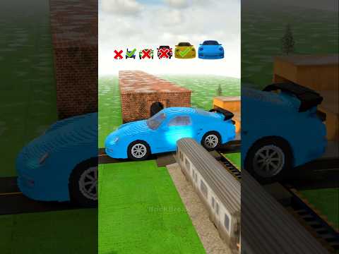 Big And Small Cars vs Tunnel DLC Train | Teardown #shorts