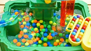 Marble run race ASMR ☆ New dinosaur somen slider & yellow twisting slope