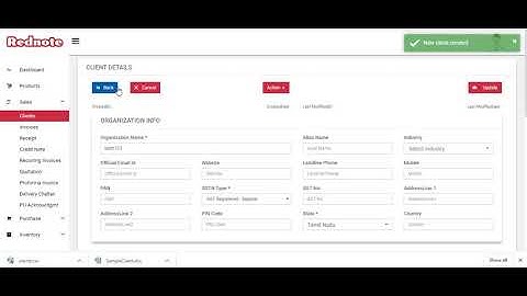 How to add a new clent in Rednote invoicing software