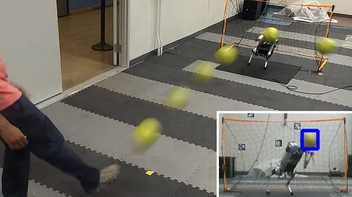 Creating a Dynamic Quadrupedal Robotic Goalkeeper with Reinforcement Learning