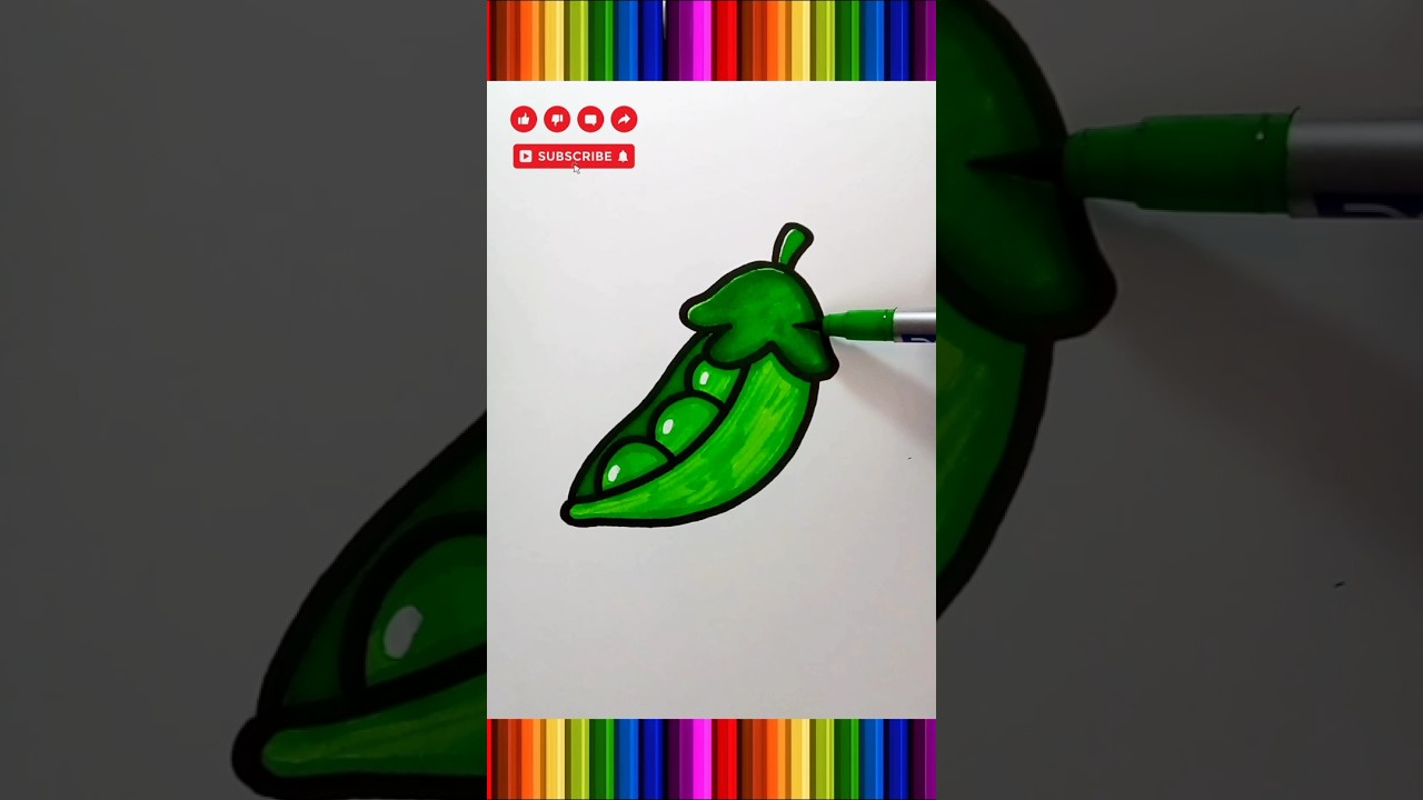 easy green peas coloring 