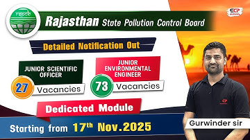 100 Vacancies RSPCB Recruitment JEE & JSO | PAN India eligible, Notification out