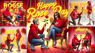 Happy Rose Day couples Ai Image Generate | Bing Image Creator New Edit | Image Creator | Learn Ai