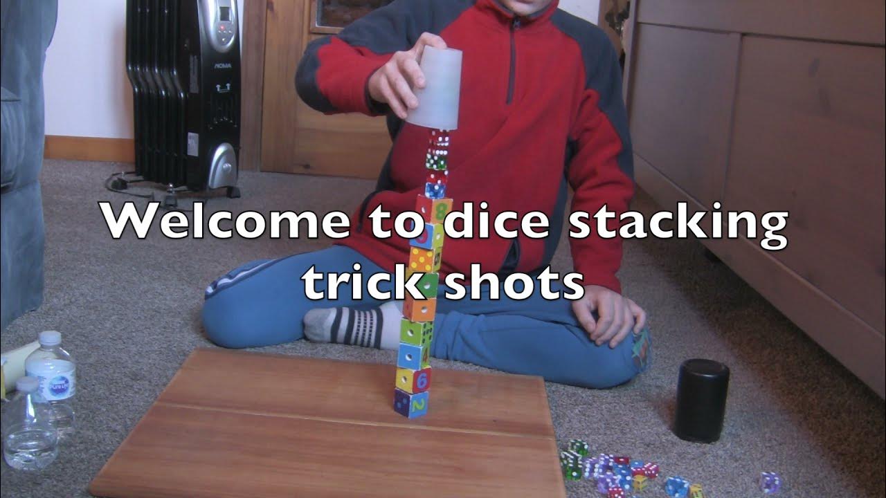 Dice stacking trick shots YouTube