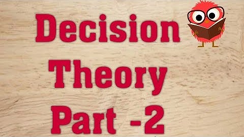 Decision Theory | Part-2| Various Methods of Decision Theory (English)