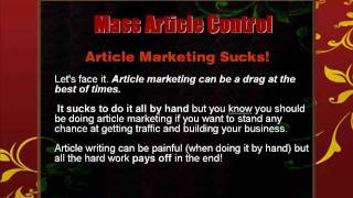Mass Article Control: Article Marketing sucks big time!