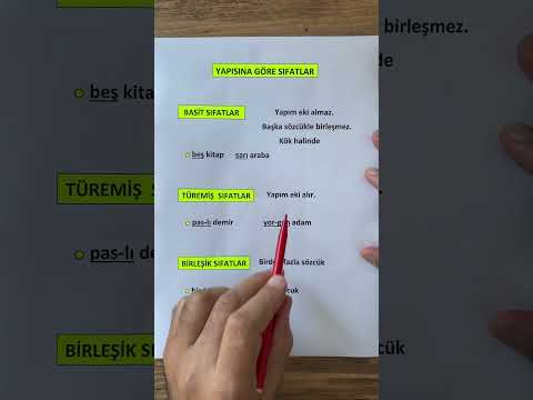 YAPISINA GÖRE SIFATLAR