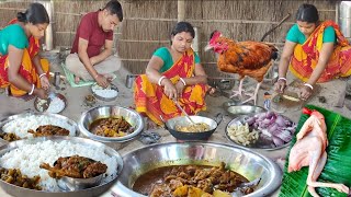 Red country chicken curry village Bengali style | Assam Bengali village lifestyle | Desi chicken
