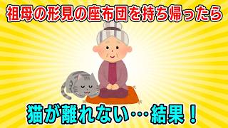 【2ch NNN】ばあちゃんの形見の座布団から離れない猫に隠された過去とは