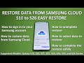 How to Restore Data from Samsung Cloud on Any Samsung Galaxy (S10, S20, S21–S26)
