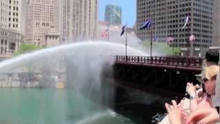 Chicago fire department helps close Michigan Av. Lift Bridge (1080p)