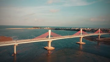 Cầu Cổ Lũy cây cầu dây văng đẹp nhất qua sông Trà Khúc Quảng Ngãi. Quay 22/08/2021