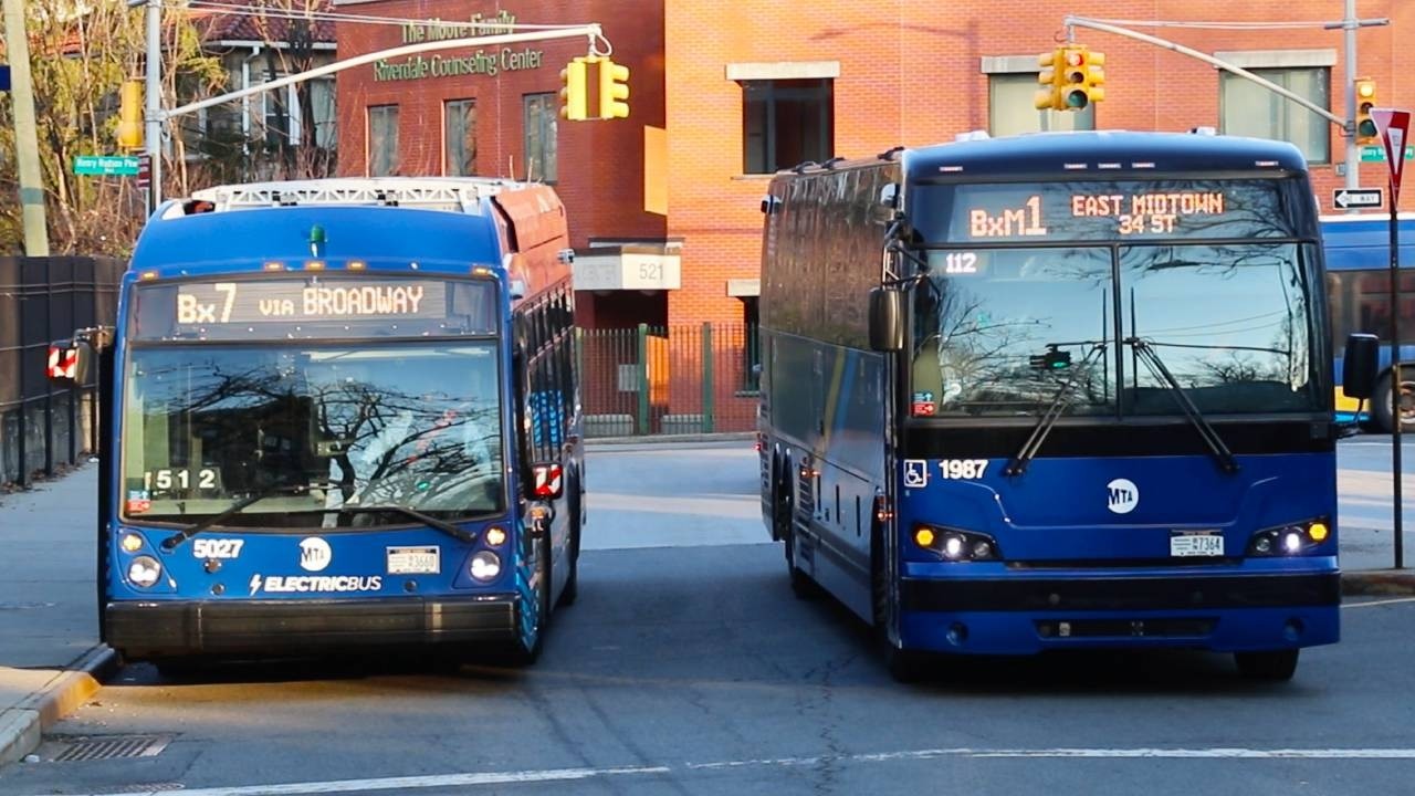NYCT & MTA Bus: 2024 Novabus LFSe+ / 2026 Prevost X3-45s on the Bx7 ...