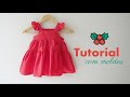 Vestido Infantil Natal Camadas com Moldes Gratuitos - Tamanhos 1 a 8  anos  (red dress with pattern)