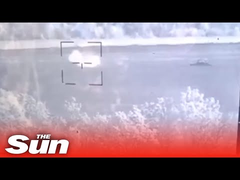 Ukrainian soldiers blow up two Russian tanks with well aimed missiles