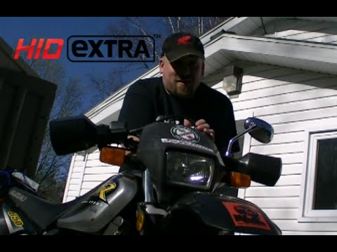 dr650 led headlight conversion from hidextra youtube klr650 led light conversion kit