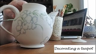 How I Decorate my Pottery- Teapot Decorating Tutorial