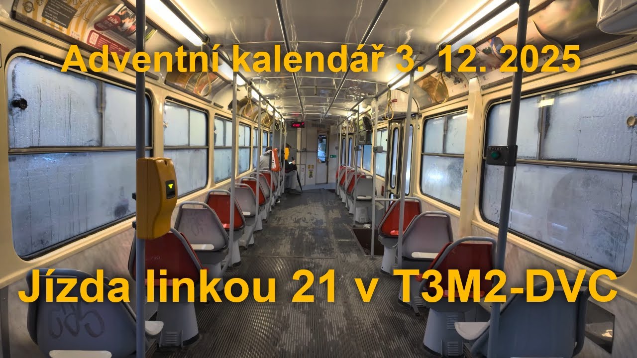Projeďte se tramvají T3M2-DVC na lince 21, Modřany - Albertov, 13.9.2024