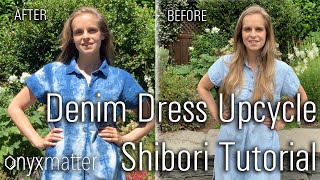 HOW TO SHIBORI TIE DYE TUTORIAL-DENIM DRESS UPCYCLE