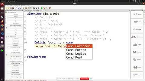 ciclo para   calcular factorial usando productos