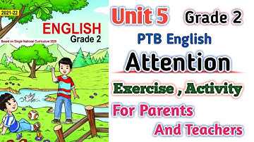 PTB English Grade 2 Unit 5 Exercise Activity | Attention | SNC English New Edition Punjab 2021