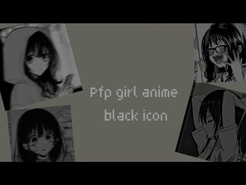 Pfp anime girl || icon black 🖤🧷