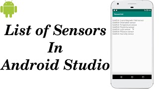 List of Sensor in Android Studio | Name of Sensor in Android Device in Android Studio screenshot 2