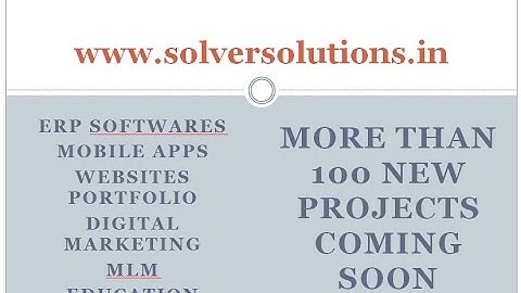 www.solversolutions.in:  New Site, More than 100 more Projects Coming soon.
